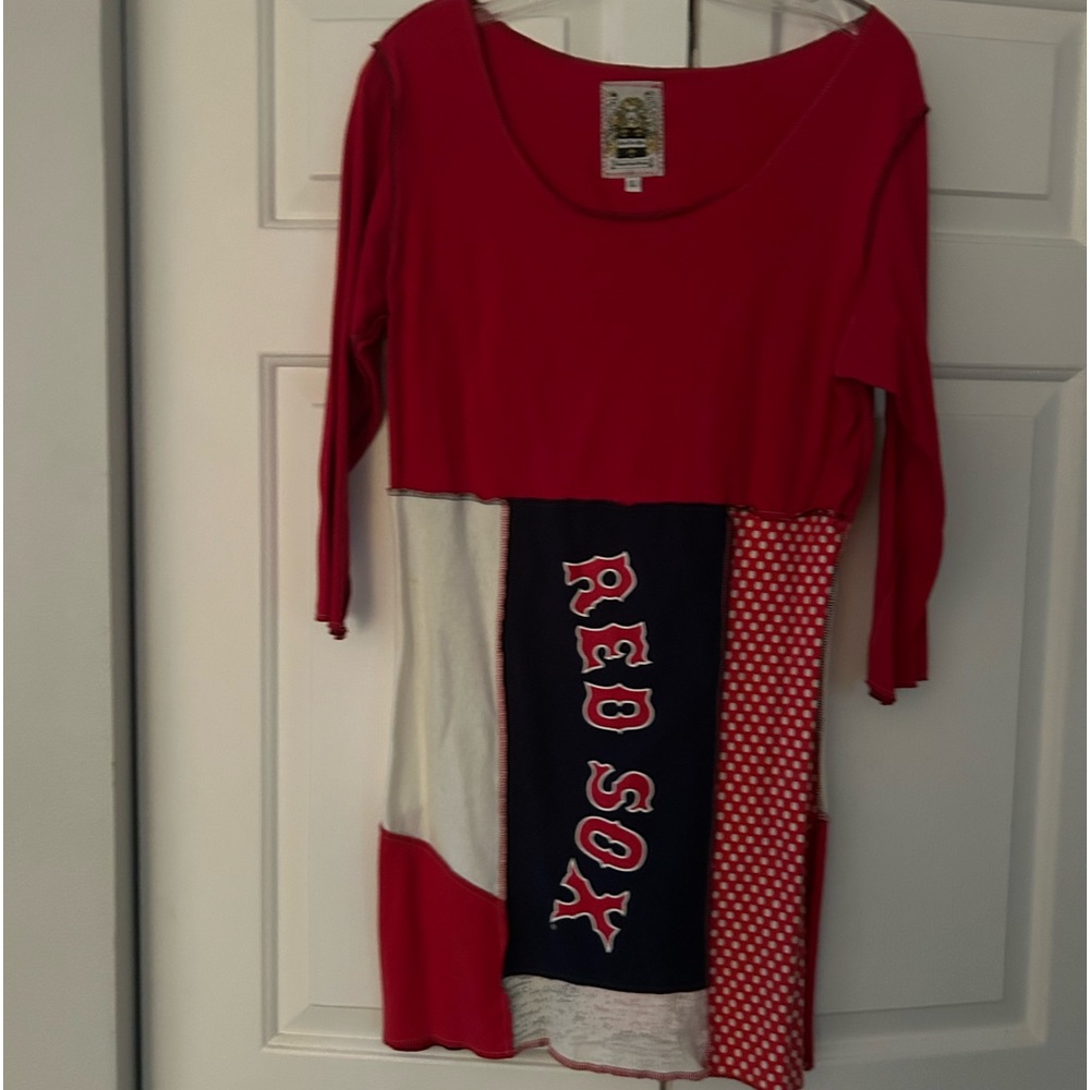 Vintage original designs styles ever after,  Red Sox plaid dress large NEW